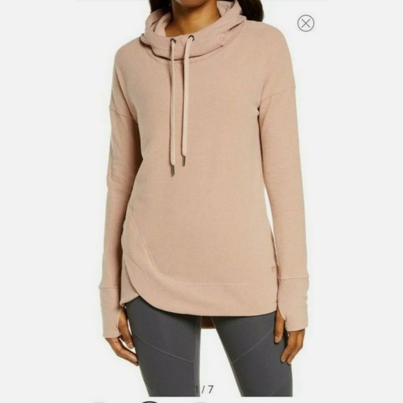 Sweaty Betty Sweaters - Sweaty Betty Escape Luxe Fleece Hoodie in tan